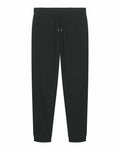 Stanley/Stella's SX773 joggers in black feature an elastic waistband with a drawstring and cuffed ankles.