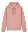 The Stanley/Stella SX789, a light pink hoodie featuring a front pocket and drawstring hood, is shown against a white background.