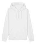 The SX789 hoodie from Stanley/Stella is a simple white design featuring a front pocket and a hood. It includes long sleeves and a drawstring at the neck. The hoodie is displayed flat against a white background.