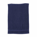A Towel City TC002, featuring a plain navy blue design, is laid flat on a white background.
