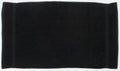 A Towel City TC003 rectangular towel in plain black is placed against a white background.