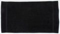 The TC004 towel from Towel City, featuring a plain black rectangular design, is laid flat against a white background.