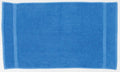 A Towel City bath towel, product TC004, featuring a plain blue design with a simple border.