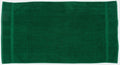 A Towel City TC004 towel in green is laid flat, featuring two vertical stripes on each side.
