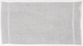 The TC004 bath towel by Towel City is spread flat, highlighting its rectangular shape and understated texture. It includes two parallel lines near the edges, contributing a minimalistic design feature.