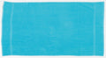 A towel from Towel City, model TC004, is laid flat. It features a bright blue rectangular design with two subtle vertical bands on each side. The texture looks soft and plush, suggesting it might be made of cotton.