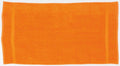 A Towel City product, TC004, featuring a rectangular shape in orange with a simple border design on the sides, is laid flat against a plain background.