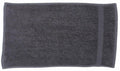 The TC005 hand towel from Towel City, featuring a textured border in gray, is displayed flat against a white background.