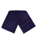 A Towel City TC007 navy blue terry cloth towel with folded edges displayed against a white background.
