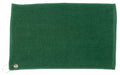 A rectangular towel in green, featuring a silver grommet in one corner, from Towel City (Product Code: TC013).