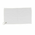 The TC013 towel by Towel City is a simple white towel featuring a small metal grommet and loop in one corner, displayed against a white background.