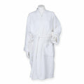 Towel City's TC021 bathrobe, displayed on a mannequin, features long sleeves, a belt, and two front pockets.