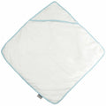 A Towel City baby towel, model TC036, in white with a light blue trim, displayed flat.