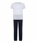The TC059 white T-shirt by Towel City is paired with navy blue pants against a plain background.