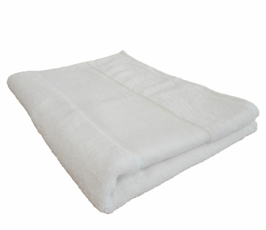 A neatly folded Towel City TC506 in white on a plain background.