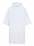 The TC810 by Towel City is an oversized hoodie featuring short sleeves, a large front pocket, and a hood, presented against a plain background in a plain white color.