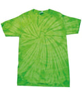 Colortone TD01B tie-dye T-shirt featuring a green spiral pattern.