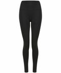 Tombo's TL370 black high-waisted leggings displayed against a white background.