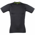 A Tombo TL515 black short-sleeve sports t-shirt displayed against a white background.
