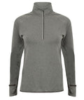 Tombo TL563 is a gray long-sleeve quarter-zip pullover featuring a high collar, perfect for both athletic and casual wear.