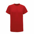 Tri-Dri's TR010 is a plain red T-shirt with short sleeves, displayed on a white background.