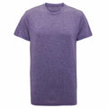 A plain purple T-shirt labeled as TR010 by Tri-Dri is displayed against a white background. The shirt features a crew neckline, short sleeves, and a casual, relaxed fit.