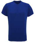 A Tri-Dri TR010 T-shirt displayed against a white background, featuring short sleeves and a round neckline, with no visible patterns or logos in plain blue.