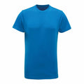 A plain, bright blue T-shirt with short sleeves from Tri-Dri (Product Name: TR010) is displayed on a white background. The shirt is unadorned and appears to be made of a smooth, lightweight fabric.