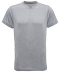 A plain gray t-shirt from Tri-Dri, featuring short sleeves and a round neckline, displayed against a white background.