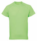 A plain light green T-shirt, product TR011 by Tri-Dri, featuring short sleeves and a round neckline, set against a white background.