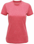 A plain, short-sleeved red t-shirt from the Tri-Dri brand is showcased against a white background. The TR020 shirt features a simple crew neckline and a fitted shape.
