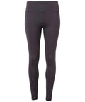 Tri-Dri TR031 leggings in black featuring a high waistband, showcased against a plain white background.
