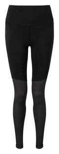 The TR039 by Tri-Dri features black leggings with a seamless high waist and ribbed lower sections.