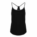 Tri-Dri's TR043 black tank top features a scoop neckline and thin straps, presented on a white background.