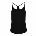 Tri-Dri's TR043 is a black sleeveless tank top featuring thin shoulder straps and a relaxed fit.