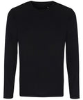 A plain black long-sleeve t-shirt from Tri-Dri (Product Name: TR050) displayed on a white background.