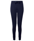 Introducing the Tri-Dri TR055: A pair of dark navy blue sweatpants featuring an elastic waistband and drawstring, complete with tapered legs and cuffed ankles.