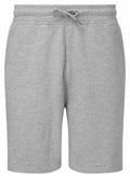 Tri-Dri TR058 athletic shorts in gray, featuring an elastic waistband and drawstring.