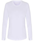 A Tri-Dri TR060 plain white long-sleeve shirt displayed against a white background.
