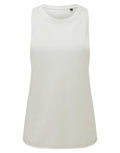 Tri-Dri's TR061 sleeveless white tank top showcased against a plain background.