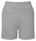 Tri-Dri TR062 gray fleece shorts featuring an elastic waistband, displayed from the front.