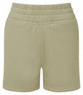 The TR062 shorts by Tri-Dri feature a beige color with an elastic waistband and a minimalist design. The material seems soft and comfortable, making them ideal for casual wear.