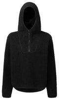Tri-Dri's TR089 is a black fleece hooded pullover featuring a front zipper.