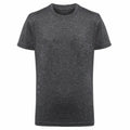 A TR10B plain gray T-shirt by Tri-Dri displayed against a white background.