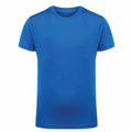 The Tri-Dri TR10B is a plain blue T-shirt showcased against a white background, featuring a classic round neckline and short sleeves.