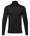 A TR111 long-sleeve shirt by Tri-Dri featuring a zip-up collar in black.