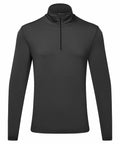 A long-sleeved, dark gray Tri-Dri TR111 pullover featuring a quarter zip and a high collar, displayed on a plain white background.