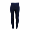 Tri-Dri TR17B leggings in navy blue showcased against a white background.