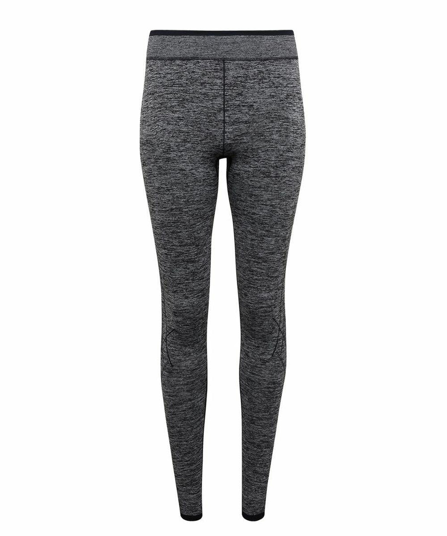Tri-Dri TR206 gray heather athletic leggings with a high waistband and fitted design.
