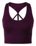 Tri-Dri TR208 sports bra featuring a racerback design and perforated details in purple.